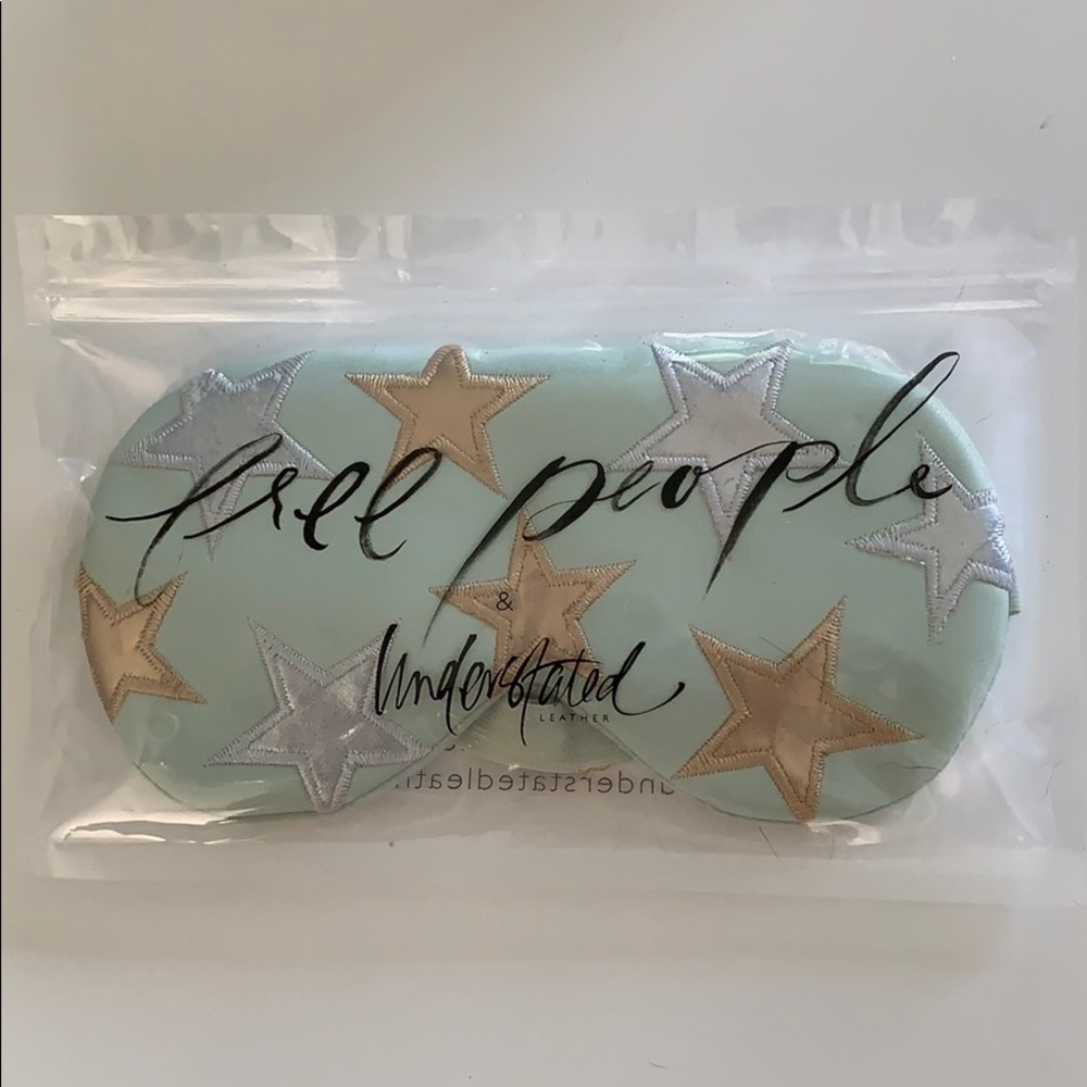 Free People Mint Star Embroidered Sleep Mask